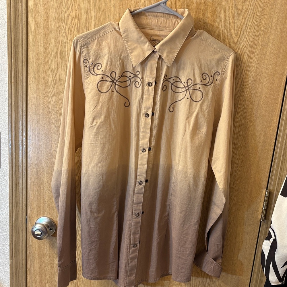Twenty Beige Embroidered Shirt
